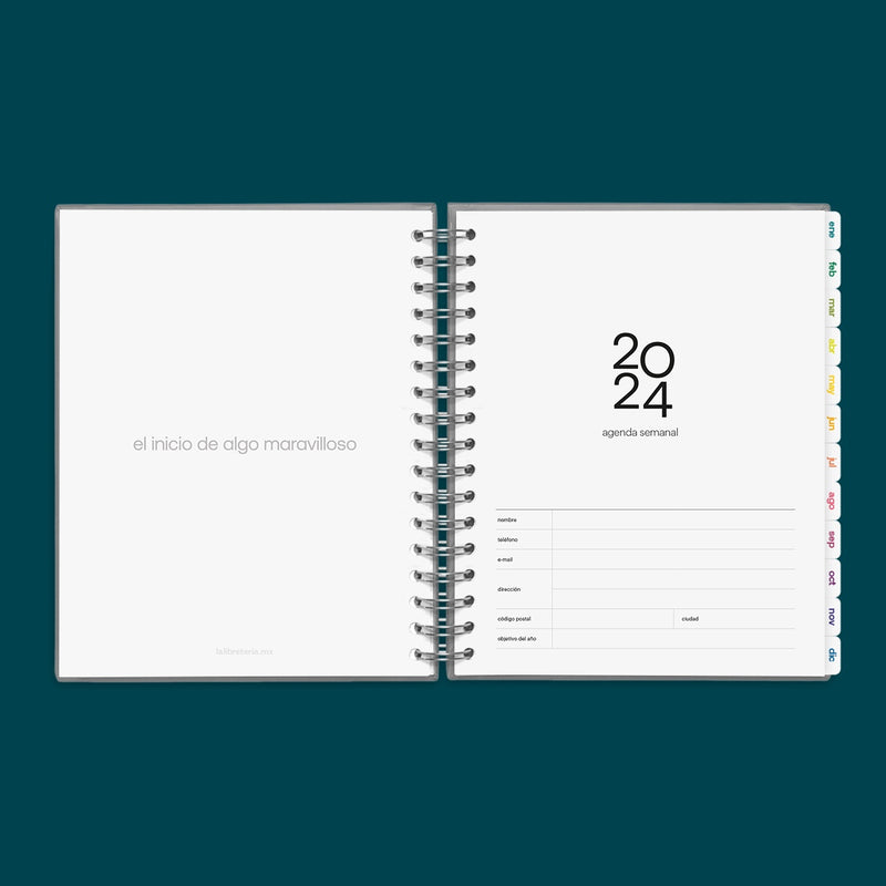 Agenda 2024 Teal Hard Cover