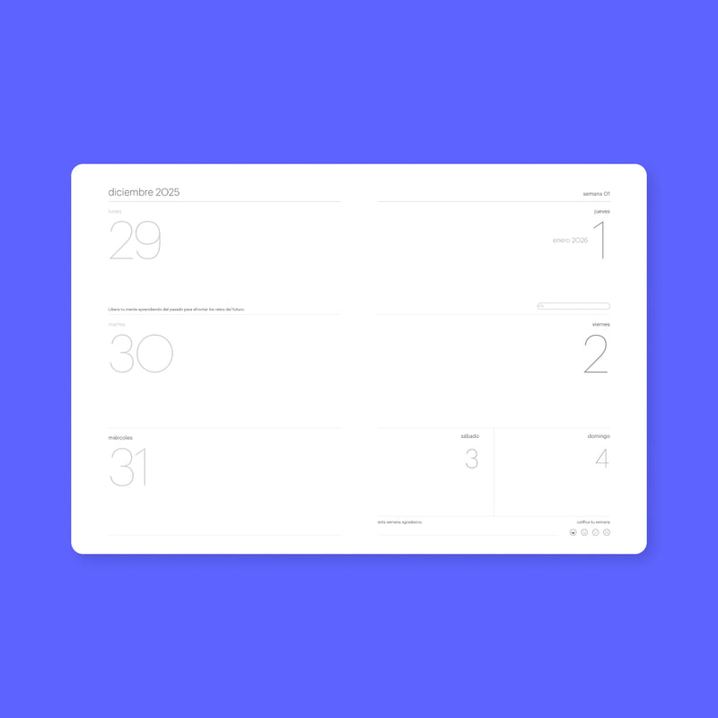 Agenda 2026 Onda Lila Soft Touch