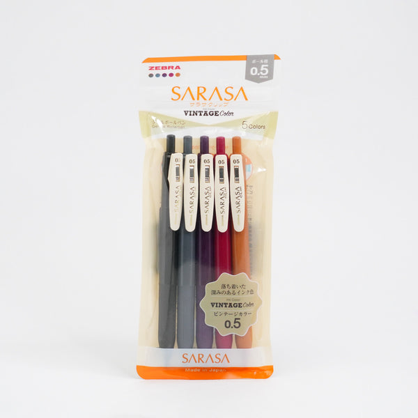 Zebra Sarasa Clip Gel Pen .5mm Vintage Color Set 02