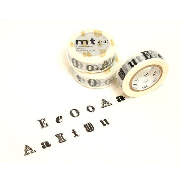 MT Washi Tape Vowel Black