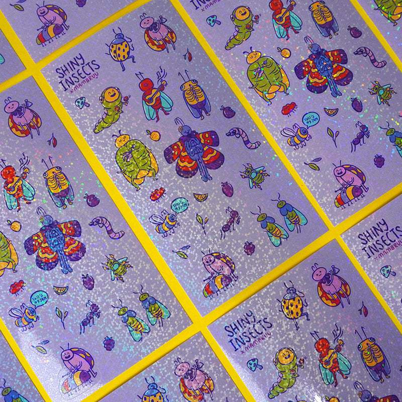 Stickers de insectos musicales x mambruu