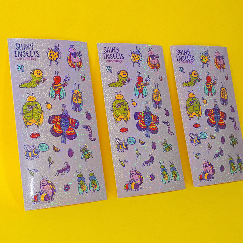 Stickers de insectos musicales x mambruu