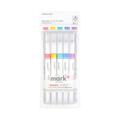 Kokuyo Mark+ Two Way Marker - 5 Color Set